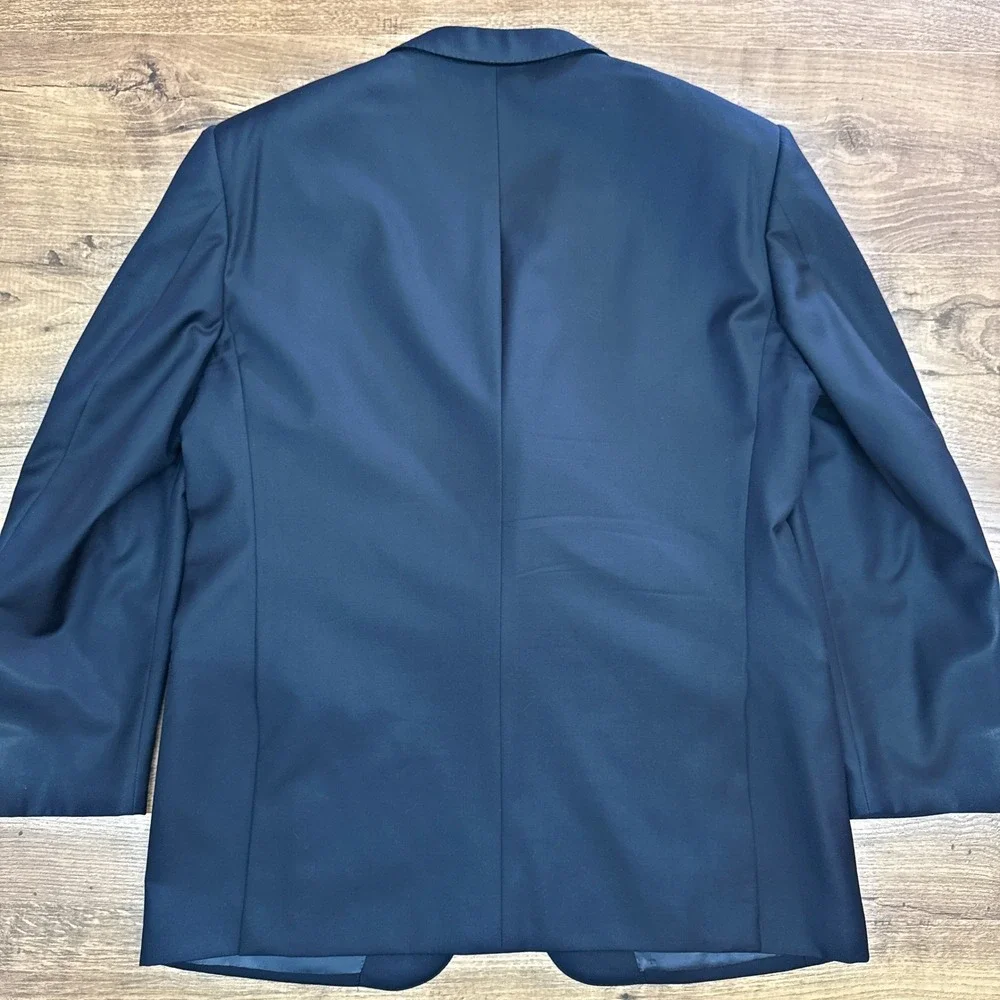 Ermenegildo Zegna Mens US 42 Black Wool 3 Button Blazer Professional Lux Office